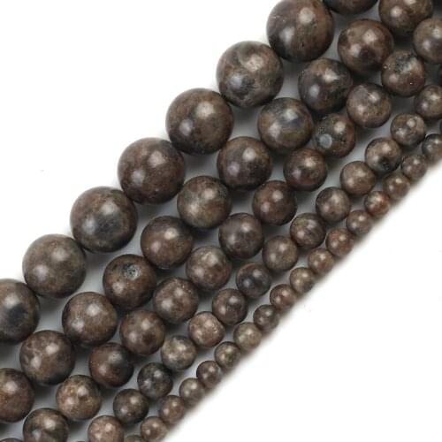 Natural Africa Labradorite Larvikite Stone Beads Round Loose Beads For Jewelry DIY Making Bracelet Accessories 15" 4/6/8/10/12mm