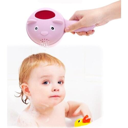 Cute Cartoon Baby Bath Caps Toddle Shampoo Cup Children Bathing Bailer Baby Shower Spoons Child Washing Hair Cup Kids Bath Tool