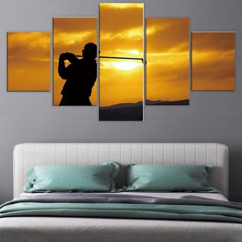 Modular Wall Painting on Canvas 5 Panels Golf Pictures For Bedroom Minimalist Wall Art Prints Modern Poster Canvas Wall Picture