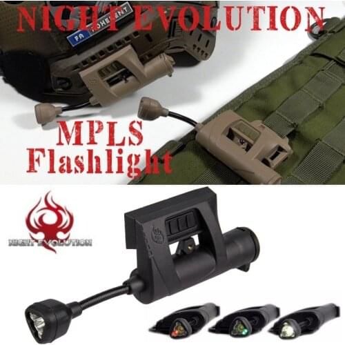 Night Evolution Charge MPLS Tactical Helmet Light Airsoft Hunting Illumination IR Laser White Red Green Flashlight NE05006