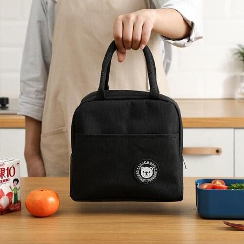 New Portable Large Lunch Bag Waterproof Food Picnic Lunch Box Bag Women Children School Office Fresh Thermal Bento Food Pouch