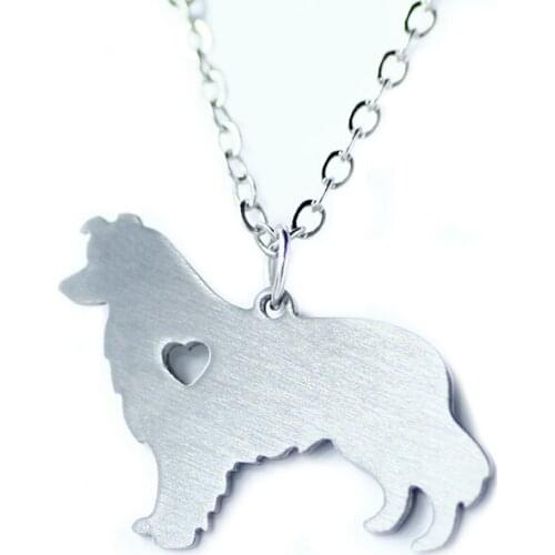 SUTEYI european and american trade jewelry necklace border collie animal pendants chain wholesale stainless steel necklaces