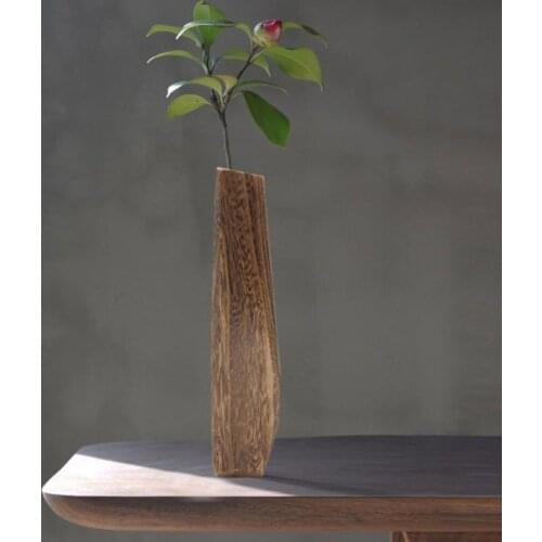 1Pc Premium Wood Decorative Plant Pot Leakproof Wooden Vase Flowerpot Creative Flower Holder Home Decor Wood Vases