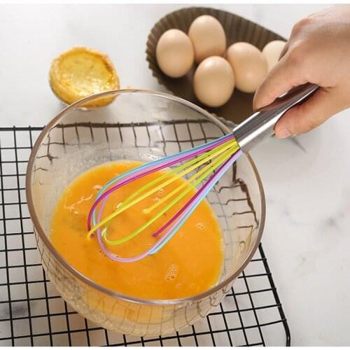 10 Inches Drink Whisk Mixer Egg Beater Colorful Silicone Egg Beaters Kitchen Tools Hand Egg Mixer Cooking Foamer Cook Blender