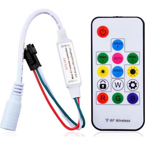 10pcs DC 5V 12V SP103E 14Key RGB Wireless Remote Mini RF LED Controller WS2812 WS2811 Color For 5050 5630 3528 LED strip