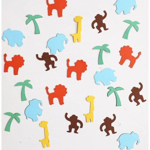 100 CT Jungle animal theme confetti,party decoration,safari table confetti, lion,monkey,CF-003