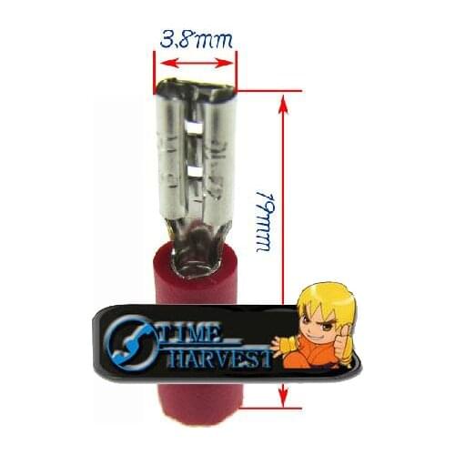 1000pcs/bag 2.8mm Red Female Insulated Spade Quick Connector Terminal/Crimp Terminal AWG FDD1.25-110 for Wires/Jamma Harness