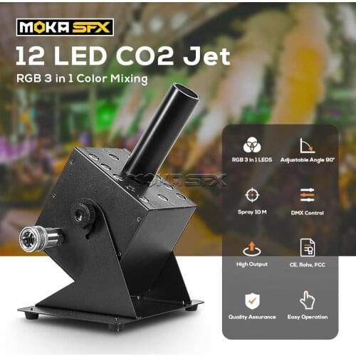 2 Pcs/lot 12X3W LED Co2 Jet Machine co2 stage effect party cannon LED Fog Machine dmx co2 led jet nightclub disco light