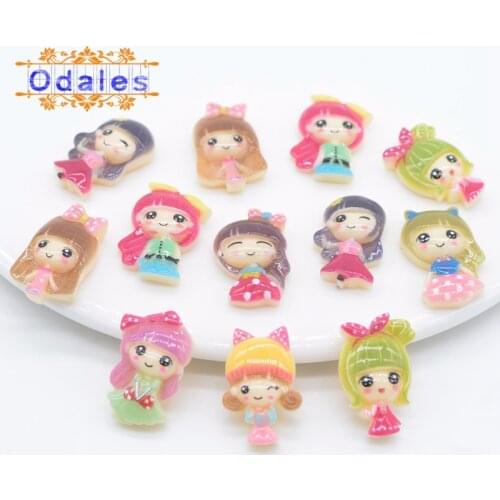 30Pcs/lots Lovely Princess Resin Crafts Materials Appliques for Children Girls Headpins Clips Accessory Garment Decoration Mixed