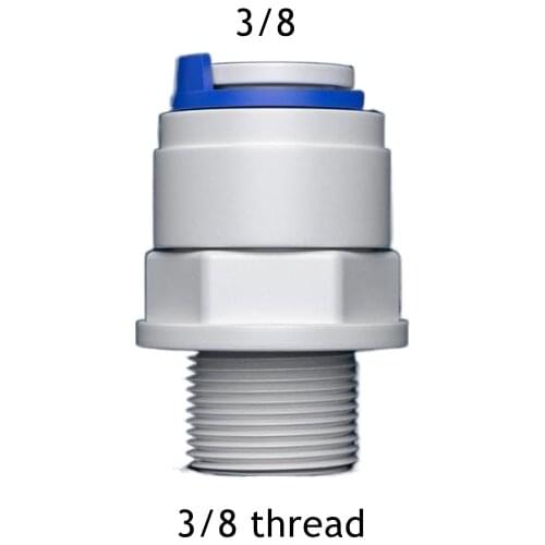 3/8" Male Thread - 3/8" OD Tube PE Pipe Fitting Hose Straight Quick Connector Aquarium RO Water Filter Reverse Osmosis System