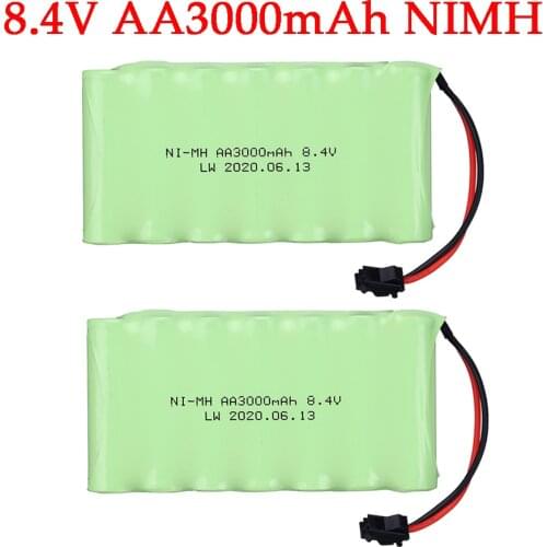 1/2/5pcs 8.4v 3000mah NiMH Battery For Rc toys Car Tanks Trains Robot Boat Gun battery parts upgrade 8.4v Rechargeable Battery