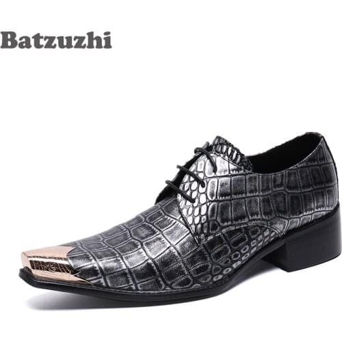Batzuzhi Fashion Men Shoes Pointed Toe Formal Leather Dress Shoes Oxford Shoes for Men Zapatos Hombre, Big Sizes US6-US12 Men