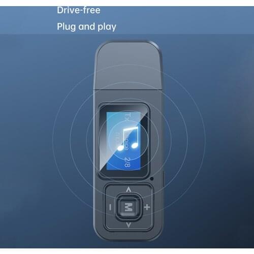 Bluetooth audio receiving and transmitting two in one Bluetooth 5.0 Audio Transmitter Receiver LCD USB Adapter for TV PC Car AUX