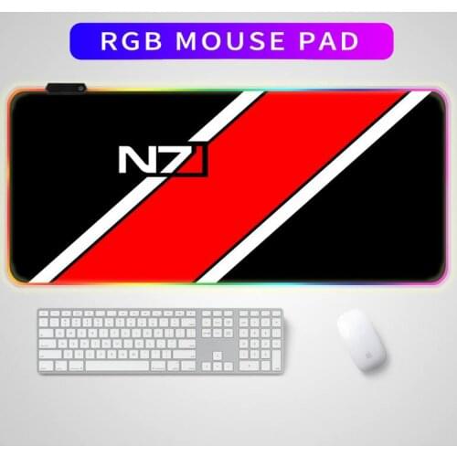 Game RGB Large Mouse Pad for Effect N7 Game Logo Gamer kawaii gaming accessories Padmouse LED Backlight Pads Keyboard Table Mat