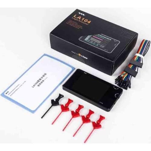 LA104 USB 4 Channels Digtial Mini Logical Analyzer 100Mhz Max Sampling Rate Built in 8MB Flash Storage 2.8 inch Oscilloscope