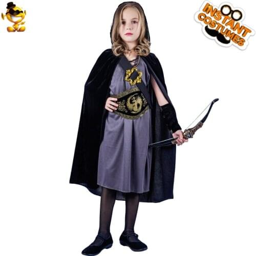 DSPLAY Original Cosplay New Style Fashion Childrens Girls Costume Temperament Halloween Party Handsome Cape Girls Sets