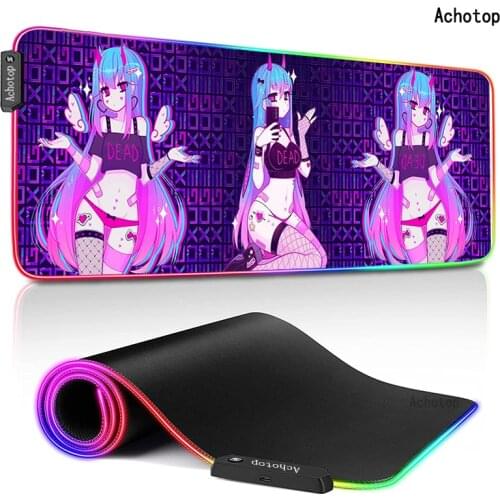 Moneko Gaming Mouse Pad Computer Mousepad RGB Large Mouse Pad Gamer XXL Mouse Carpet Big Mause Pad PC Desk Play Mat with Backlit