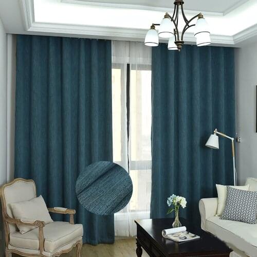 Linen Blackout Curtains Delicate Scenic Solid color Curtains For Living Room Kids Room Modern Style Custom Curtains