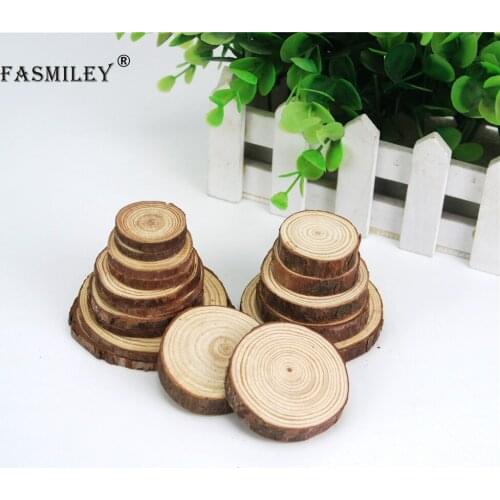 Small Natural Round Wood Slices Circles With Tree Bark Log Discs DIY Crafts Wedding Party Painting Decoration 2-8cm 5pcs wd01