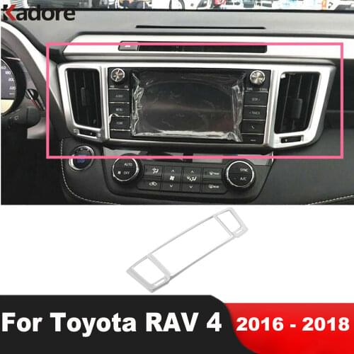 For Toyota RAV4 RAV 4 2016 2017 Car-styling ABS Matte Center Control Air Conditioning Outlet Vent Frame Trim Accessories