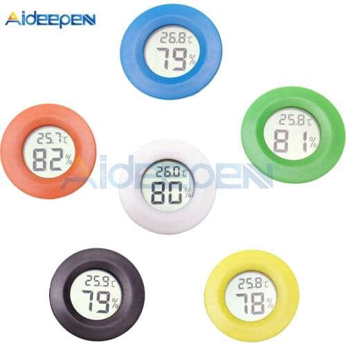 Mini Round LCD Digital Thermometer Hygrometer Fridge Freezer Tester Temperature Humidity Meter Detector Home Measuring Tool