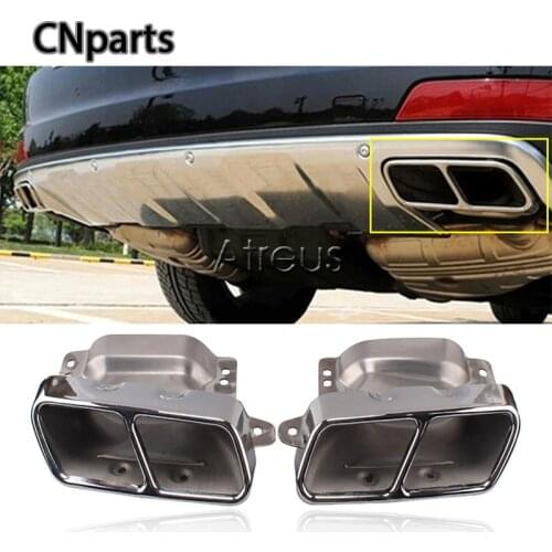 2pcs Stainless Steel Exhaust Tail Pipe Muffler Tip For Mercedes Benz W164 W221 S300 S350 S500 A45 W166 W251 W216 S CLA ML Class