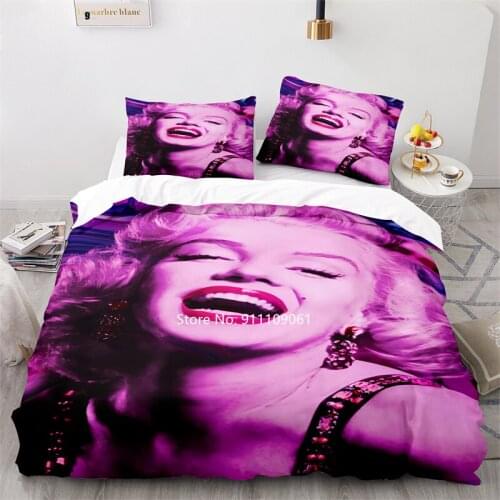 Goddess Marilyn Monroe Feather Quilt Cover Pillowcase 2-3 Pieces Sexy Family Bedding for Men and Women Dream Lover Bedding