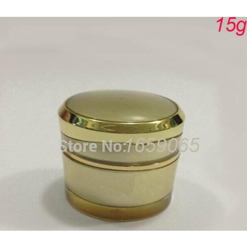 New 15g ACRYLIC gold cream bottle sample jar cream jar Cosmetic Packaging Cosmetic Jar