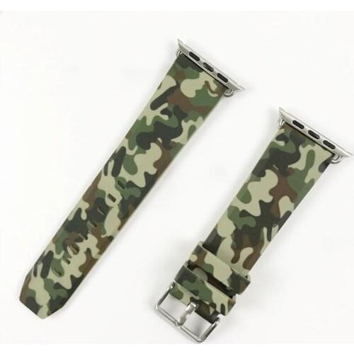 New Outdoor Sport Strap for Apple Watch Band 44mm 40mm 38mm 42mm Camouflage Silicone Bracelet for iWatch 5 4 3 2 1 Wrist Belt