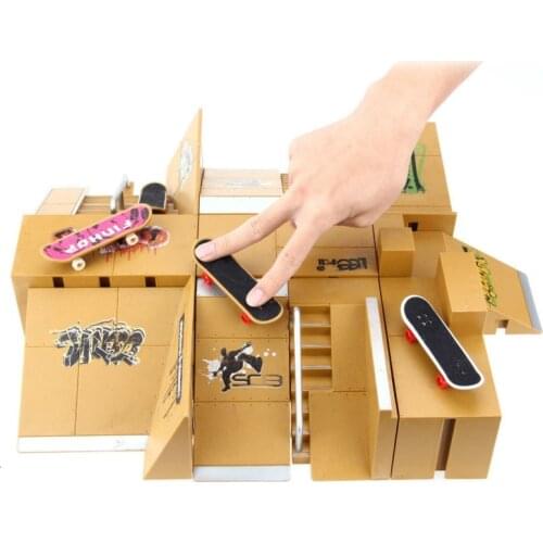 Finger Skateboards Game Toy 11pcs Skate Park Kit Kids Toys Ramp Parts for Tech Deck Finger Board Ultimate Sport Training Props