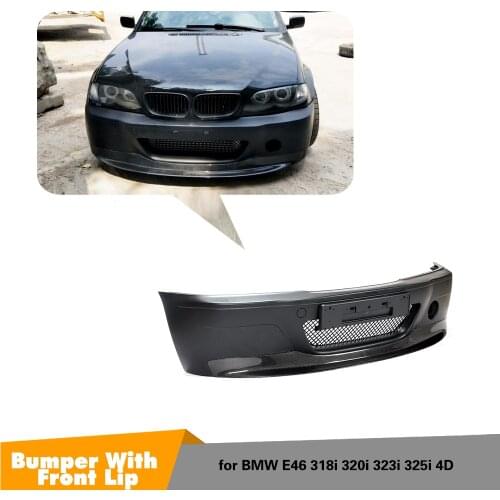 Front Spoiler Splitters For BMW E46 4 Door CSL 1998 - 2004 Carbon Fiber Front Bumper Guard
