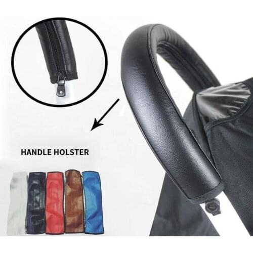 Baby Stroller Armrest PU Protective Case Cover Armrest Covers Handle Protection Stroller Handle Cover Baby Stroller Accessories