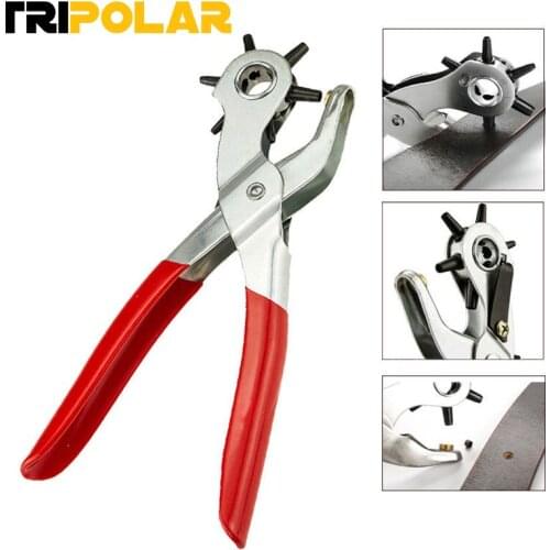 Leather Belt Hole Punch Plier Eyelet Puncher Revolve Sewing Machine Bag Setter Tool Watchband Strap Household leathercraft