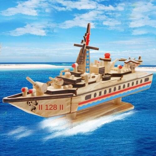 Manufacturers Direct Selling New Style Military Aircraft Carrier Frigate Wooden Boats Assembled Model Decoration Wholesale