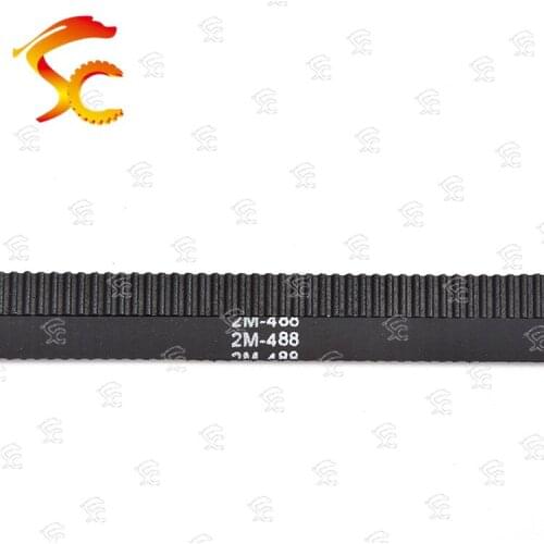 10pcs 2GT-488-6/10mm belt closed loop rubber 2GT-488-6/10mm timing belt Teeth 244 Length 488mm width 10/6mm for 3D printer
