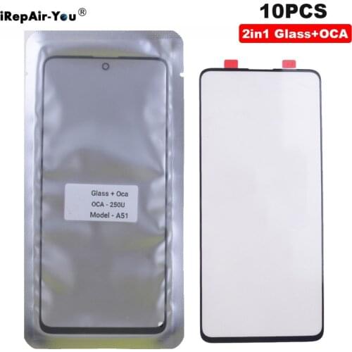 10XOri For Samsung A72 A52 A11 A41 A51 A21 A12 A30s A40 A50 A70 A71 M20 LCD Front Touch Screen Lens Glass+OCA Glue Replacement