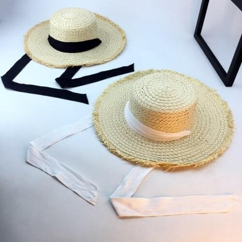 Sun Hat with Straw Hat Outdoor Sun Hat Summer Ladies Sunscreen Beach Hat Bandage Beach Hats Women