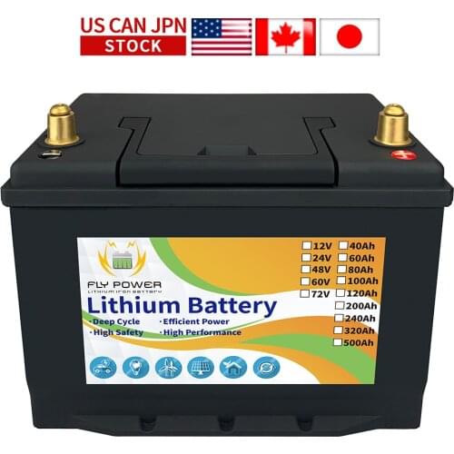 JPN Warehouse:24V 40 60 80 100 200Ah LiFePO4 Deep Cycle Lithium Battery With BMS 3000+ Cycles Rechargeable Battery for RV/Golf