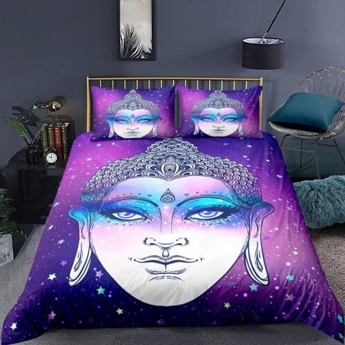 Buddha Statue Printed 3D Duvet Cover Pillowcase Bedding Set Single Double Quilt Cover Queen King Home Textiles 2/3 Pcs
