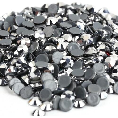 All sizes Silver Hematite DMC Iron On Rhinestones/Flat Back Nail art Hot fix Crystal Rhinestones Strass Sewing & Fabric Garment