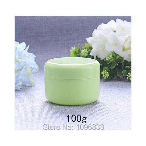 100G Green Plastic Jar, Cosmetics or Medical Cream Packing Containers, 100ML Empty Plastic Box, Cream Packing Jar, 50pcs/Lot