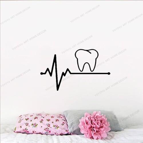 Tooth Lifeline Sticker Wall Decal vinyl dental hygienist dentist office - tooth sticker - dental hygienist yw-734