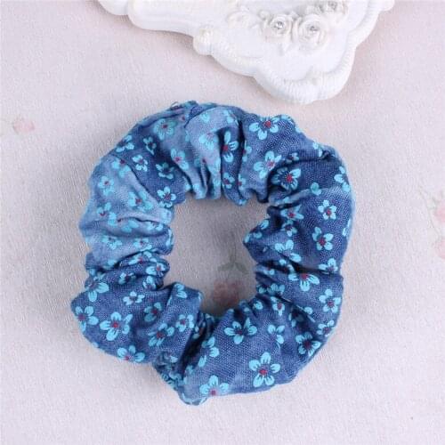 2017 New High 1pcs Quality Broken Hole Jean Hair Bands Fashion Star Flower Denim Elastic Ponytail Holder Scrunchy