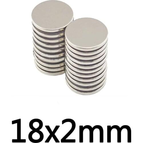 10/20/30PCS 18x2 Thin Neodymium Magnetic Super Strong 18mmx2mm Powerful Magnets 18x2mm Permanent Small Round Magnet 18*2