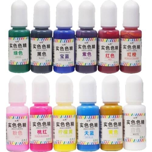 10ml UV Resin Solid Pigment Liquid Dye 12 Color DIY Resin Jewelry Making Crafts
