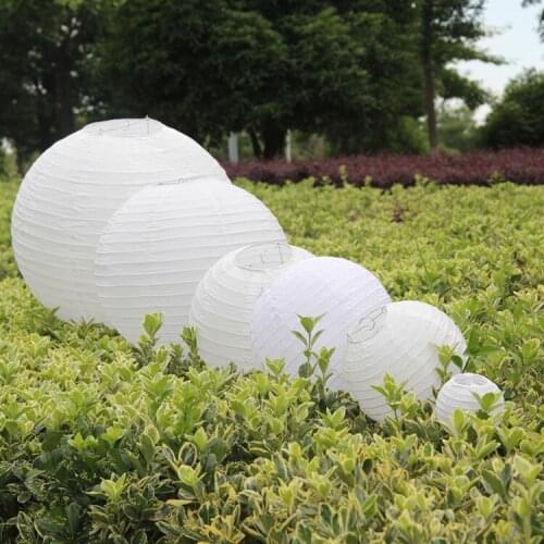 20PCS White Chinese Paper Lanterns Wedding Marriage Decoration Lampion Baby Shower Birthday Party Festival Hanging Paper Ball