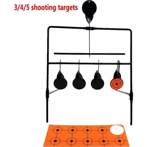3/4/5 Targets Resetting Shooting Targets Metal Training Gun Rifle Spinner Target Set For Practice Playing Paintball Accessories