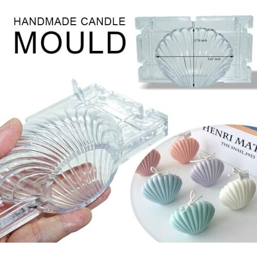 3D Seashell Mould Scented Candle Mold Shell Shape Handmade Candle Making Aromatherapy Plaster Molds Plastic Scallop Soap Mold