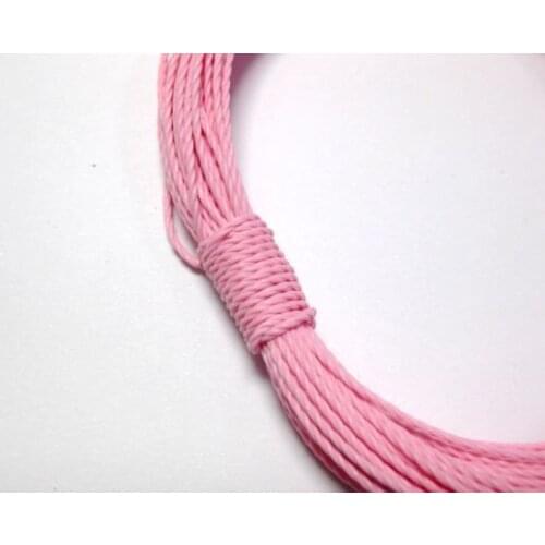 50 Meters Pink Waxed Polyester Twisted Cord String Thread Line 1mm