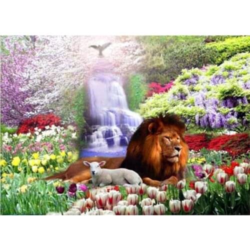 5D,diy,Diamond Painting,waterfall,lion,Full,Diamond Embroidery,3d picture,image,Stitch Cross,Diamond Mosaic,Needlework,5d art